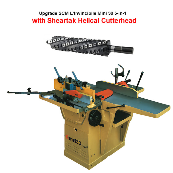 Upgrade SCM L'Invincibile Mini 30 5-in-1 Combination Machine with Sheartak Helical Cutterheads