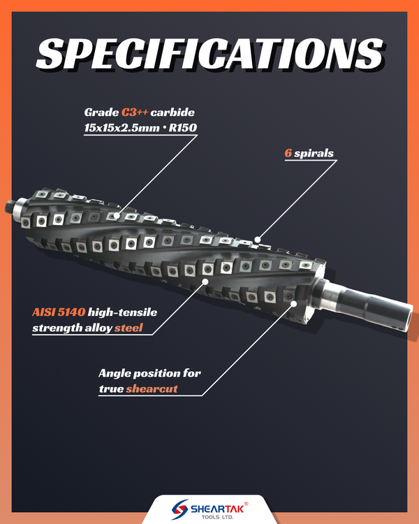 Sheartak Spiral Cutterhead for SCM Minimax FS 41E Jointer Planer