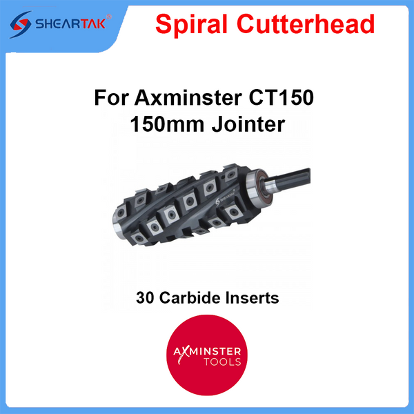 Sheartak CT150 6 inch Jointer Spiral Cutterhead installed on Axminster CT150