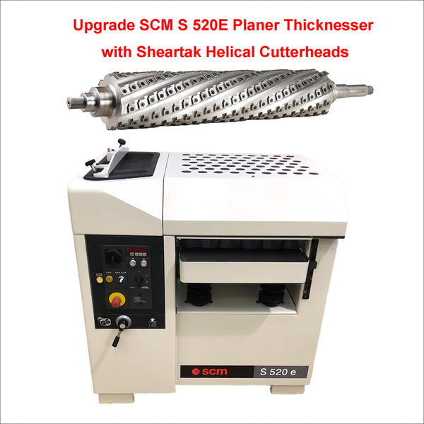 Sheartak Spiral Cutterhead for SCM S 520 E Thickness Planer with 201 Carbide Blades