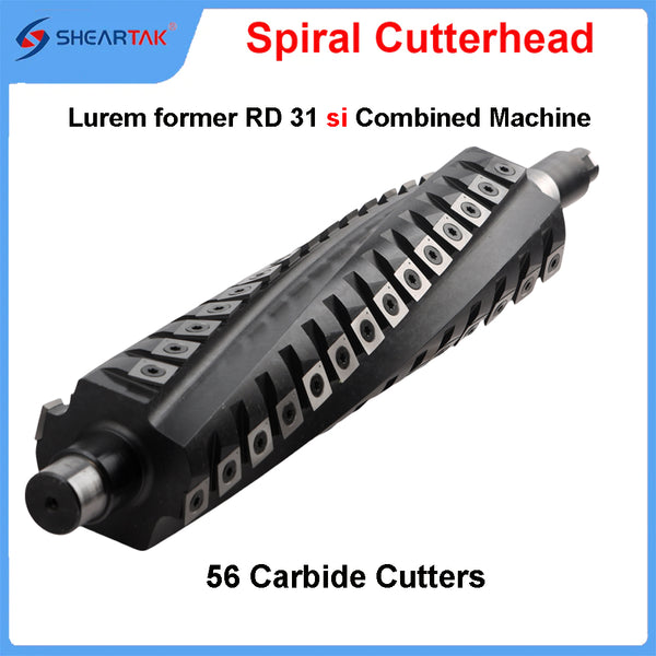 Sheartak Spiral Cutterhead for Lurem Former RD 31 Thickness Planer with 56 Carbide Inserts