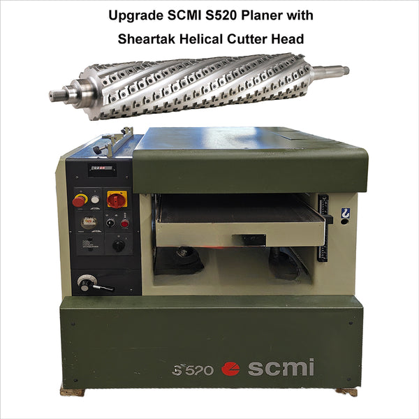 Sheartak Spiral Cutterhead for SCMI S520 Planer with 201 Carbide Blades