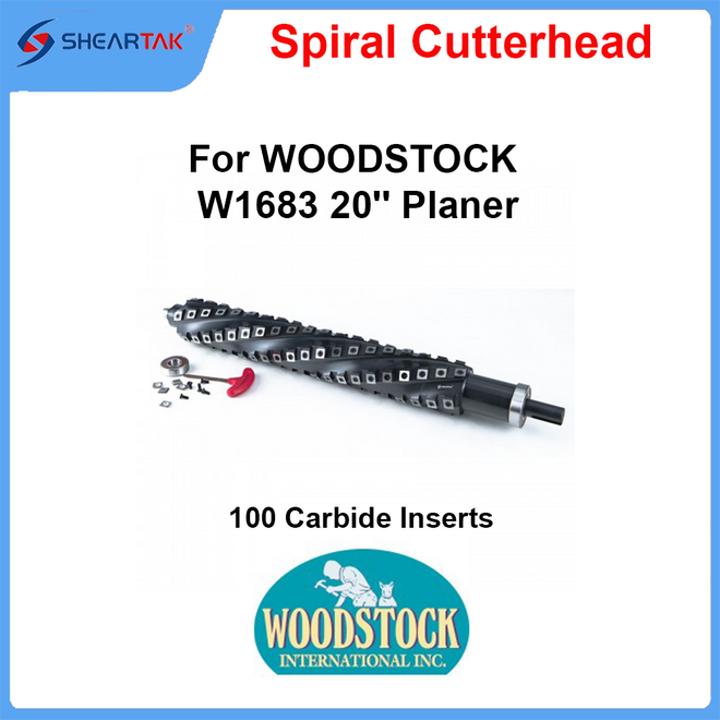 Woodstock W1683 20-inch Spiral Cutterhead with Tungsten Carbide Inserts