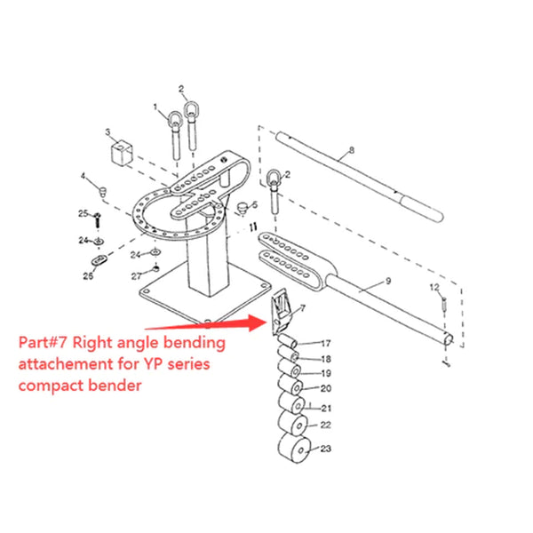 Right Angle Bending Attachment for YP-9/38 Bender - Sheartak Tools