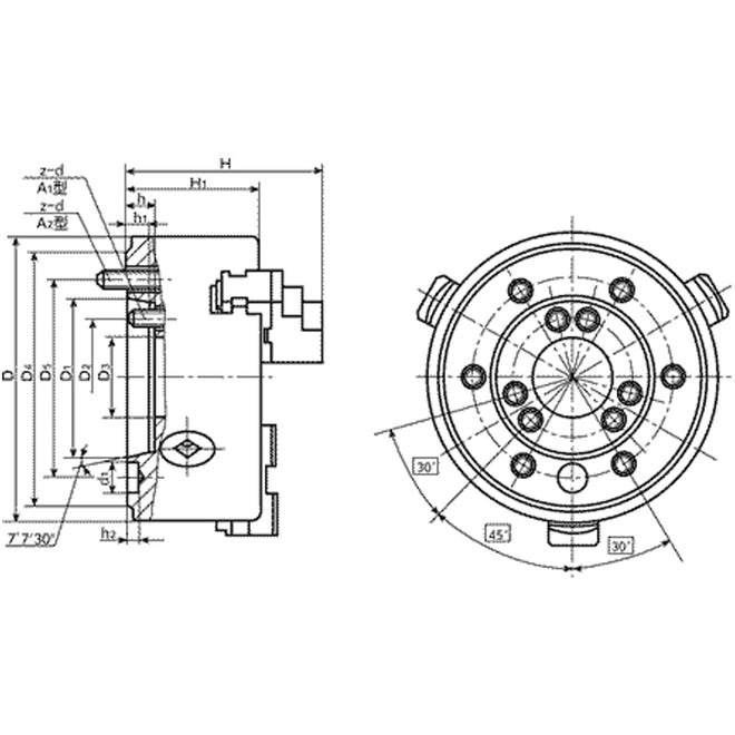 3 Jaw Self-Centering Lathe Chuck A-Type