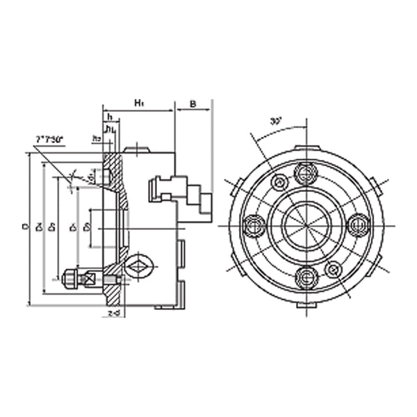 3 Jaw Self-Centering Lathe Chuck C-Type