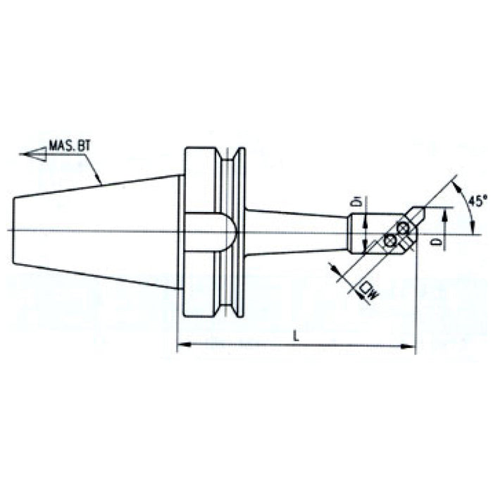 BT Boring Shank for Square Bit, Angle Mounting