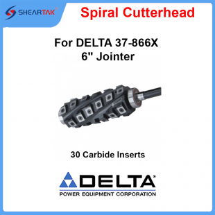 Spiral Cutterhead for DELTA 37-866X 6" Jointer with 30 Carbide Knives